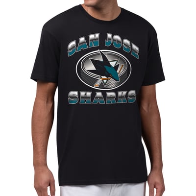  San Jose Sharks Starter Face Off T-Shirt - Black