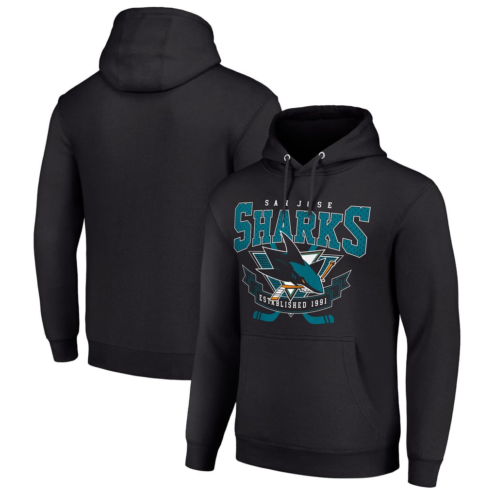 Pull à Capuche Vintage STARTER San Jose Sharks NHL Taille XL - Sweat Hockey Bleu Homme, Occasion