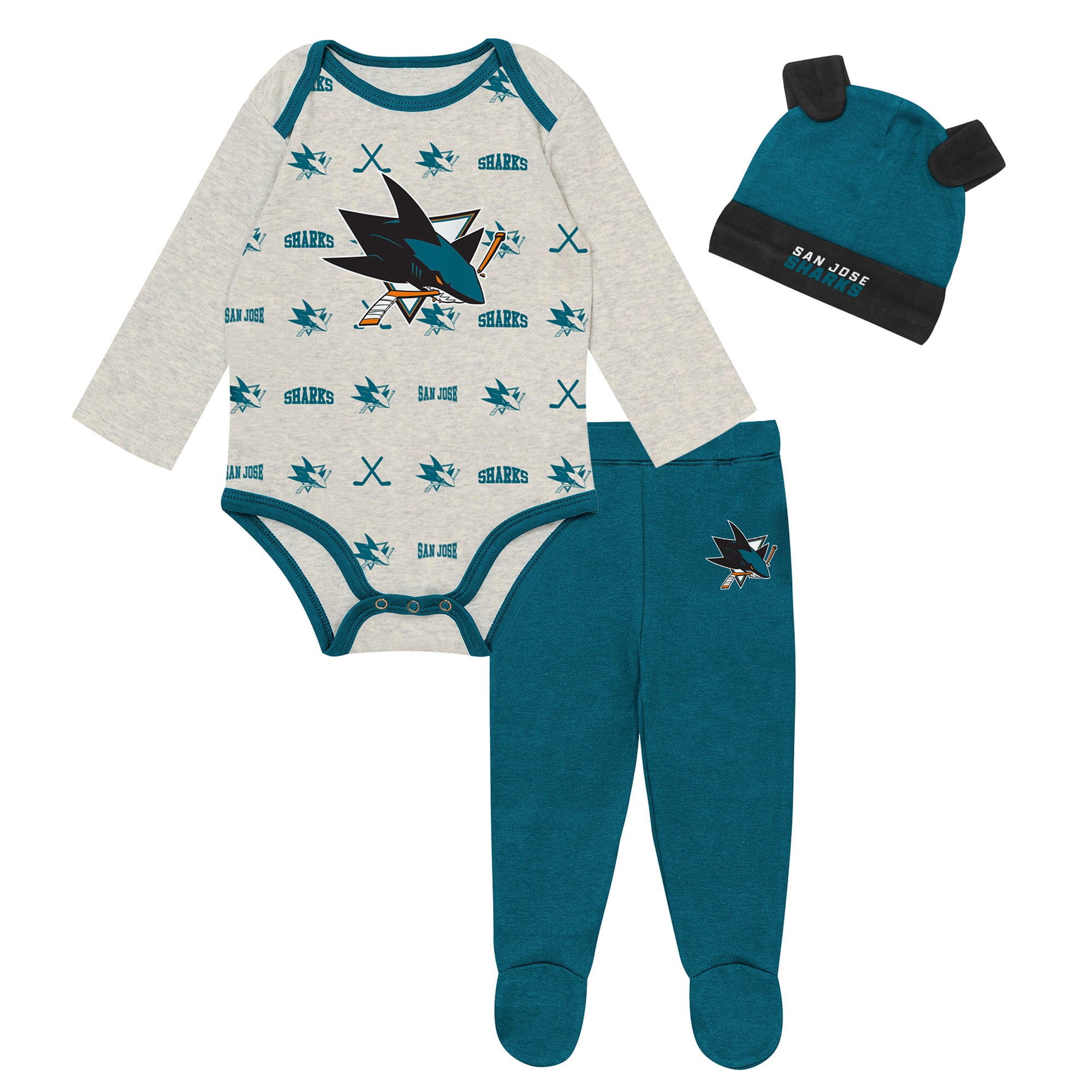 San Jose Sharks Outerstuff Newborn Huddles and Giggles Three-Piece Set ...
