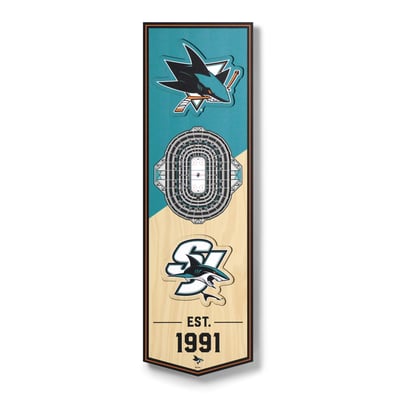 San Jose Sharks 6" x 19" 3D StadiumView Banner