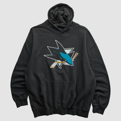 San Jose Sharks Dodger 2010s Hooded Pullover Sweatshirt - Black - L by Fanatics Real Vintage