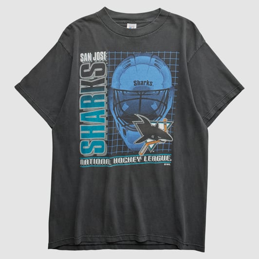 San Jose Sharks Logo 7 90s T-shirt - Black - M by Fanatics Real Vintage
