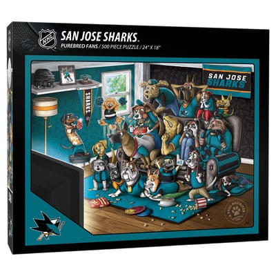San Jose Sharks Purebred Fans 18" x 24" A Real Nailbiter 500-Piece Puzzle