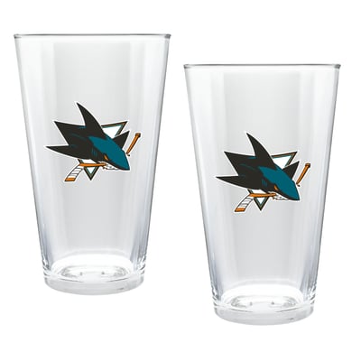 San Jose Sharks Two-Piece 16oz. Double Play Pint Glass Set