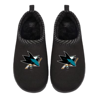 San Jose Sharks ISlide Unisex Primary Logo Mission Slipper - Black
