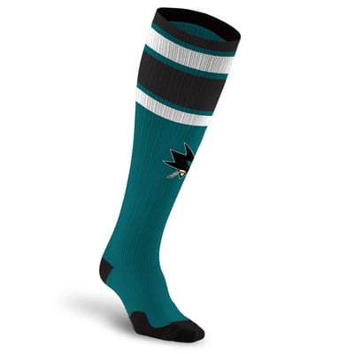 San Jose Sharks PRO Compression Unisex  Classic Stripe Over-the-Calf Compression Socks