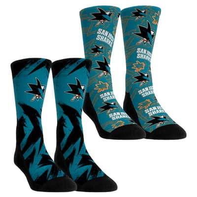  San Jose Sharks Rock Em Unisex Game Day Two-Pack Crew Socks - Teal