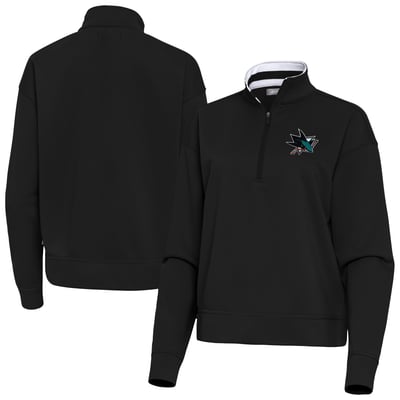 San Jose Sharks Antigua Women's Goddess Half-Zip Pullover - Black