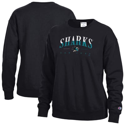 San Jose Sharks Champion Women's  Split Color Text Sweatshirt - Black