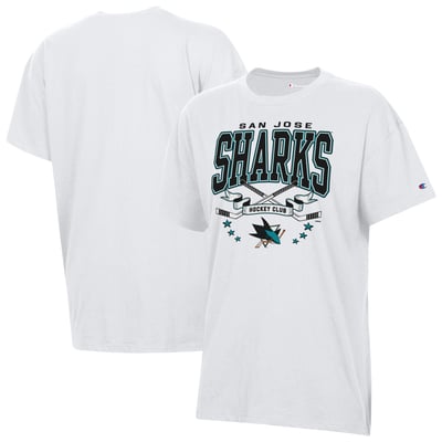 San Jose Sharks Champion Women's  Crossing Sticks Oversized T-Shirt - White