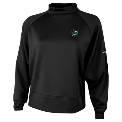  San Jose Sharks Columbia Women's Par Performance Mock Neck Raglan Dolman Sweatshirt - Black