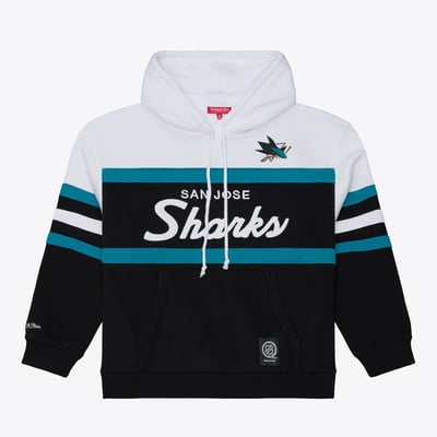  San Jose Sharks Mitchell & Ness Women's Head Coach Hoodie - White/Black