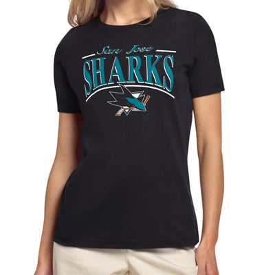 San Jose Sharks Starter Women's Arch Stripe T-Shirt - Black