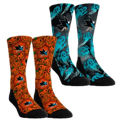  San Jose Sharks Rock Em Youth Halloween Crew Socks 2-Pack Set - Orange