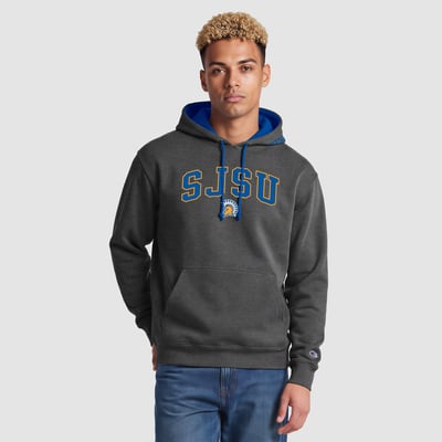 San Jose State Spartans Champion Contrast Hoodie - Heather Gray/Royal