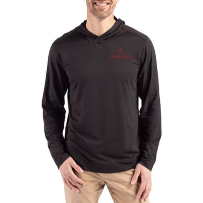  Santa Clara Broncos Cutter & Buck Coastline Recycled Double Peached Hoodie - Black