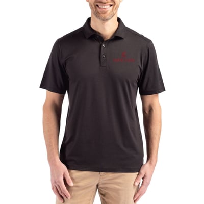  Santa Clara Broncos Cutter & Buck Coastline Recycled Double Peached Polo - Black