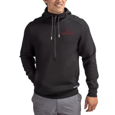  Santa Clara Broncos Cutter & Buck Roam Recycled Buttery Soft Knit Half-Zip Hoodie - Black