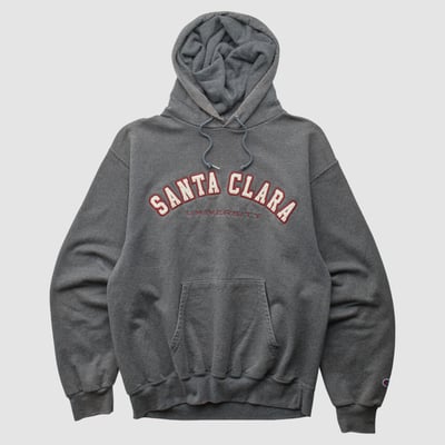 Santa Clara Broncos Champion 2000s Hooded Pullover Sweatshirt - Charcoal - S by Fanatics Real Vintage