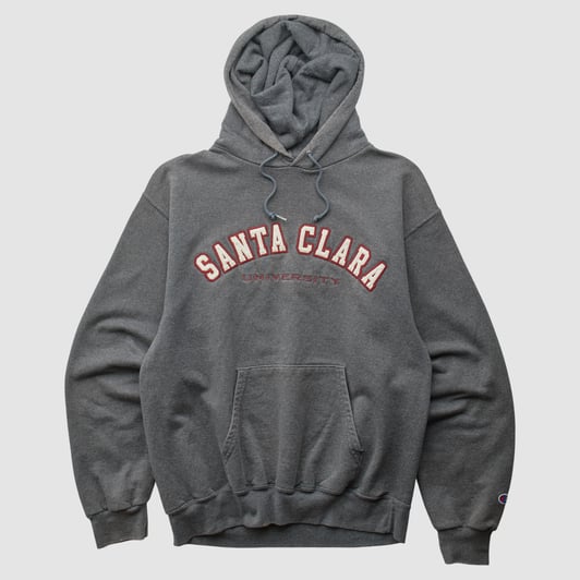 Santa Clara Broncos Champion 2000s Hooded Pullover Sweatshirt - Charcoal - S by Fanatics Real Vintage