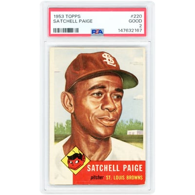 Satchel Paige St. Louis Browns 1953 Topps #220 PSA Authenticated 2 Rookie Card 