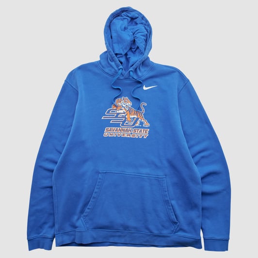 Savannah State Tigers Nike 2010s Hooded Pullover Sweatshirt - Blue - L by Fanatics Real Vintage