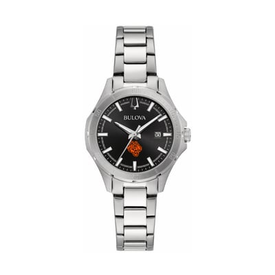 Savannah State Tigers Bulova Women's Stainless Steel Sport Classic Watch - Black