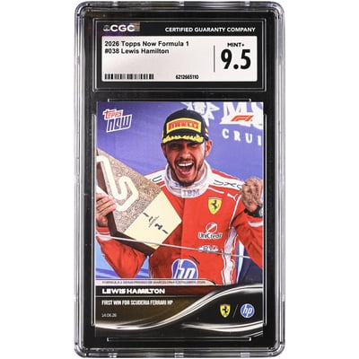 Lewis Hamilton Scuderia Ferrari 2026 Topps Now Formula 1 First Win for Scuderia Ferrari HP #38 CGC Authenticated MINT+ 9.5 Card