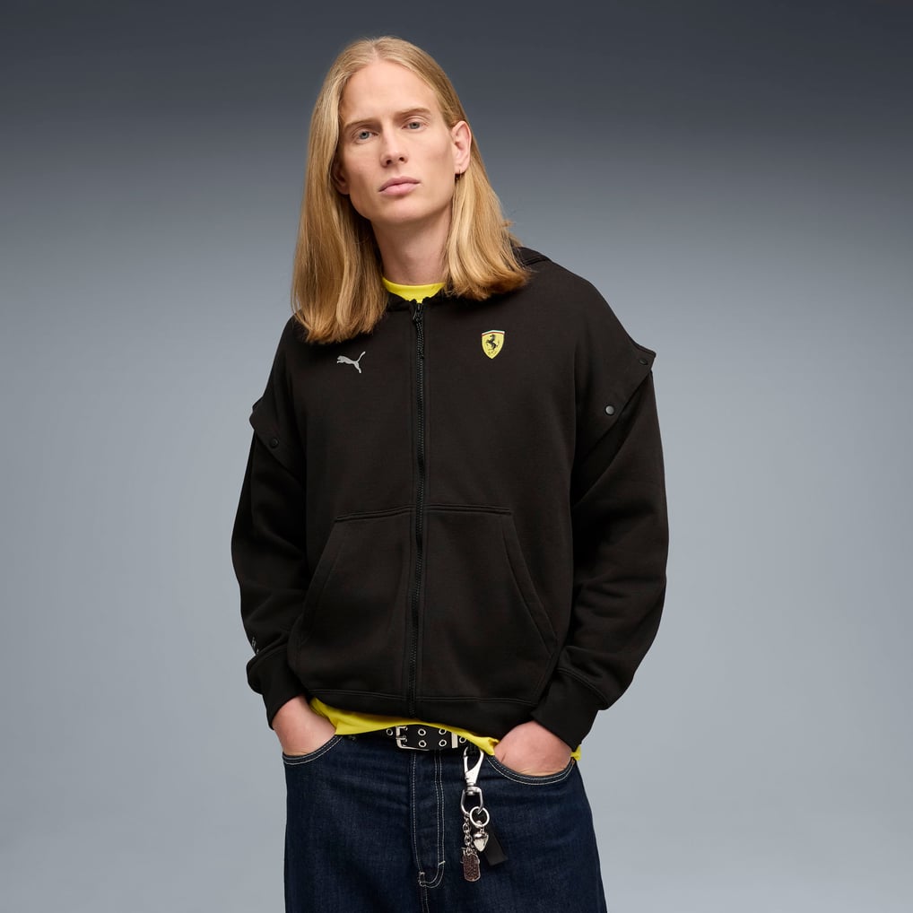 Scuderia Ferrari Puma Black Premium Full-Zip Lifestyle Hoodie