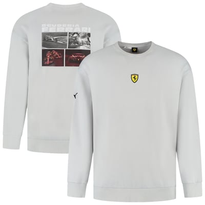 Scuderia Ferrari Puma F1 Fanwear Driver Washed Pullover Oversized Sweatshirt - Gray