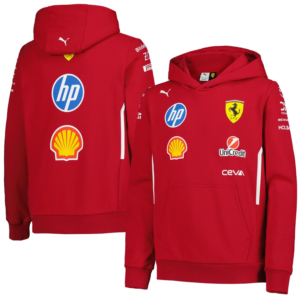 Scuderia Ferrari Puma Youth 2025 Replica Team Pullover Hoodie - Red
