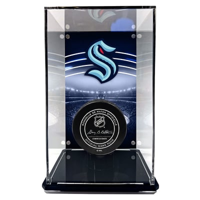  Seattle Kraken Fanatics Authentic Tall Puck Display Case with Image