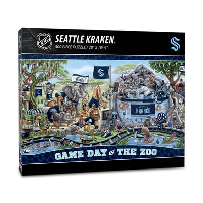 Seattle Kraken Fanpoint 10.5" x 28" Game Day at the Zoo 500-Piece Puzzle