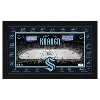 Seattle Kraken Highland Mint Limited Edition 2026–27 Facsimile Signature 12" x 20" Rink Framed Photo