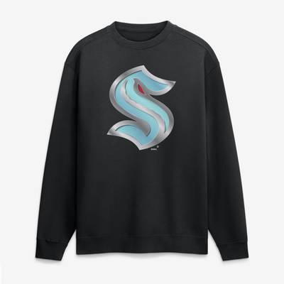 Seattle Kraken  Metallic Mascot Sweatshirt - Black