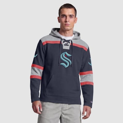  Seattle Kraken Champion Lacer Fleece Hockey Hoodie - Deep Sea Blue