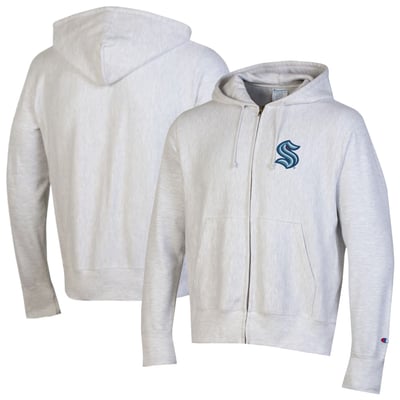 Seattle Kraken Champion Reverse Weave Full-Zip Hooded Jacket - Silver