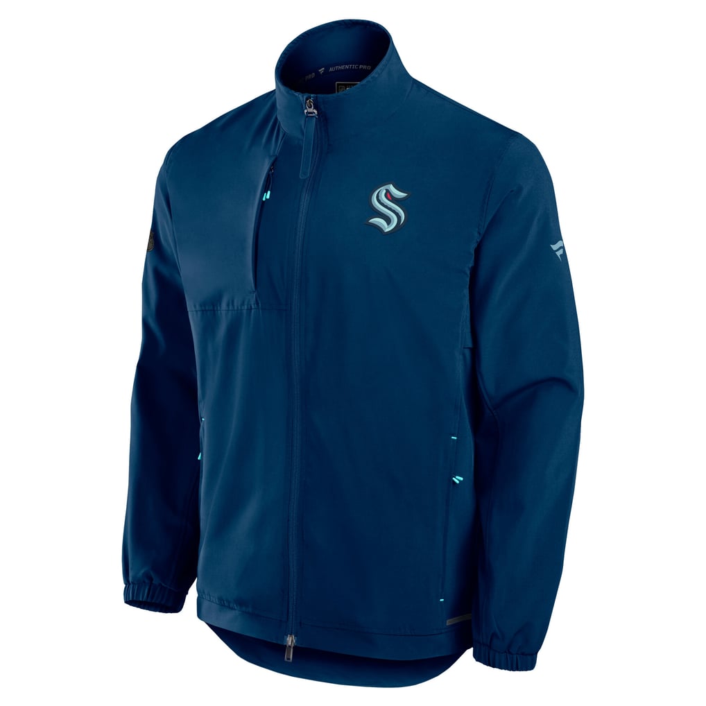 Seattle Kraken Fanatics Authentic Pro Rink Coaches Full-Zip Jacket - Deep Sea Blue