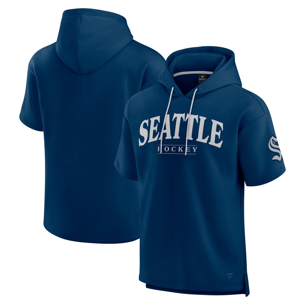  Seattle Kraken Fanatics Elements Ready Short Sleeve Pullover Hoodie - Deep Sea Blue