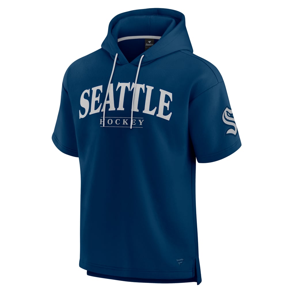 Seattle Kraken Fanatics Elements Ready Short Sleeve Pullover Hoodie - Deep Sea Blue