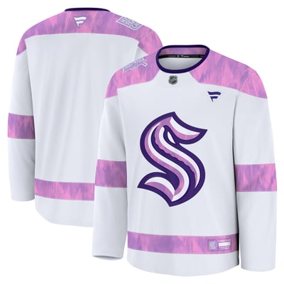  Seattle Kraken Fanatics Hockey Fights Cancer Practice Jersey - White