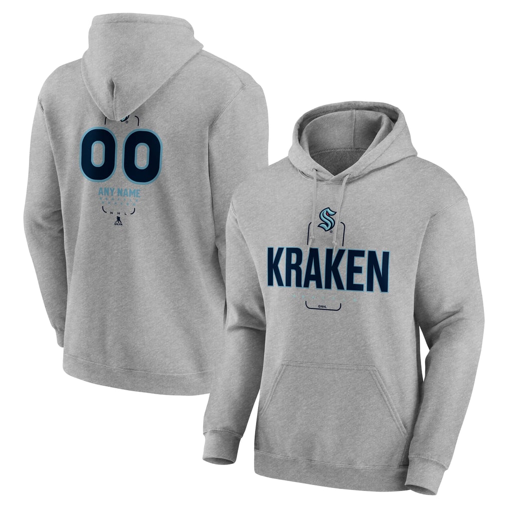 Seattle Kraken Personalized Name & Number Midfielder Pullover Hoodie - Gray