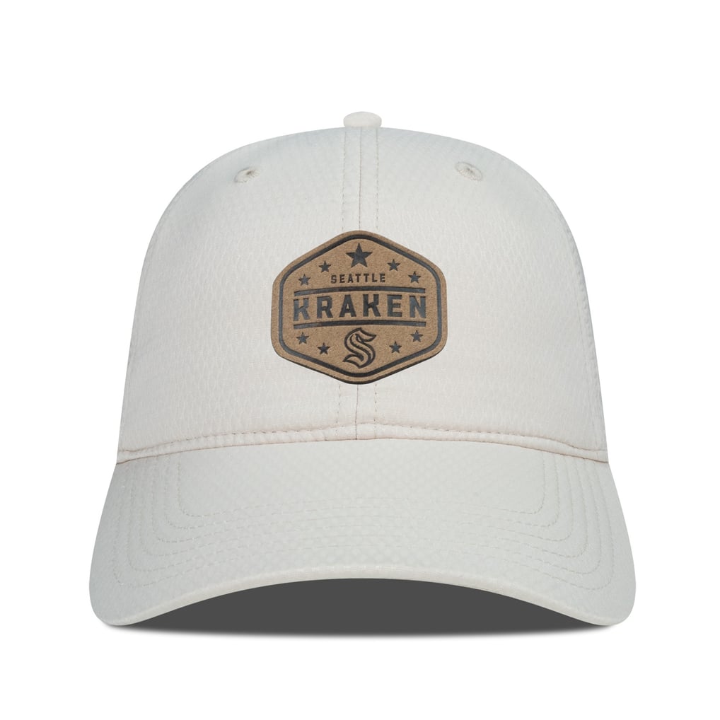  Seattle Kraken Men's Levelwear Faux Leather Patch Unstructured Adjustable Hat - Cream