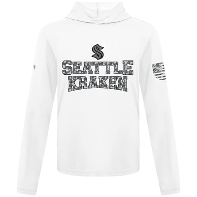 Seattle Kraken Levelwear Anthem Camo Long Sleeve Hooded T-Shirt - White