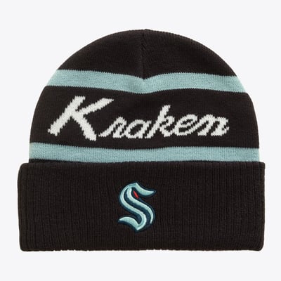 Seattle Kraken Mitchell & Ness Head Coach Cuffed Knit Hat - Deep Sea Blue