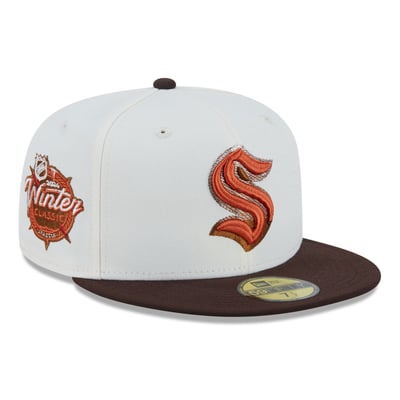 Seattle Kraken New Era Pumpkin Spice 59FIFTY Fitted Hat - Cream