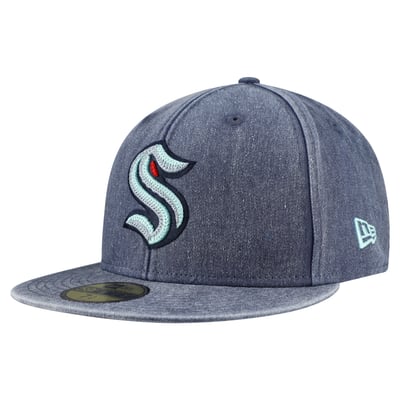 Seattle Kraken New Era Washed 59FIFTY Fitted Hat - Navy
