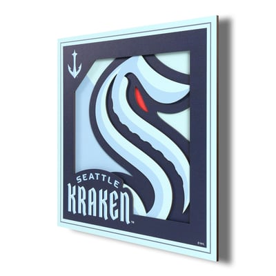 Seattle Kraken 12" x 12" 3D Logo Wall Art
