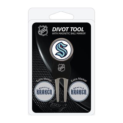 Seattle Kraken Golf Divot Tool Pack with 3 Magnetic Markers
