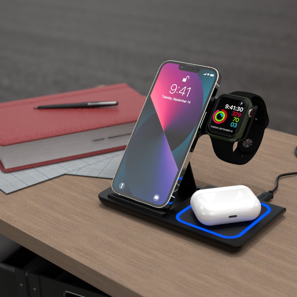 Seattle Kraken Personalized 3-in-1 Charging Station